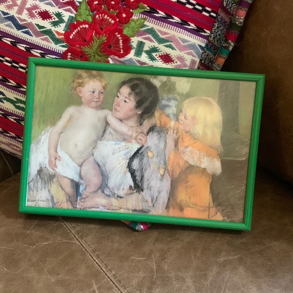 vintage victorian mother and children picture.